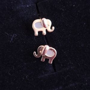 Two tone baby earrings 10K Gold